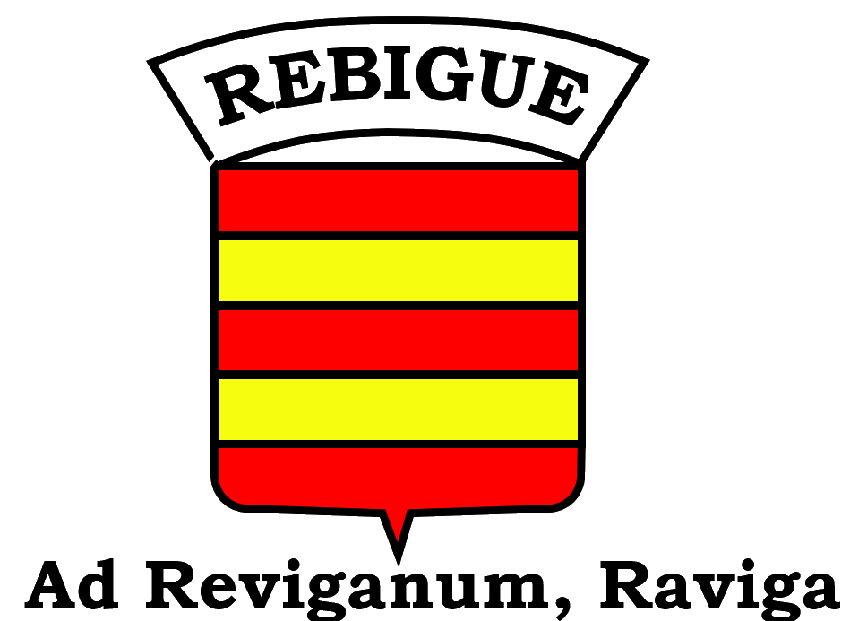 Blason de la commune de Rebigue — Ad Reviganum, Raviga